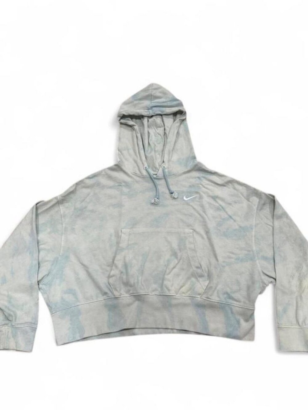 Nike Womens Tie-Dye Crop Hoodie Pullover Oversized Sweatshirt Size Small